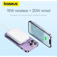 Baseus Magnetic Mini Air Wireless Fast Charge Power Bank 20W 10000mAh (белый) Image #15